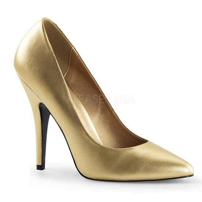 Gold Matte 13 cm SEDUCE-420 Women Pumps Shoes Flat Heels - Hoge Hakken ...