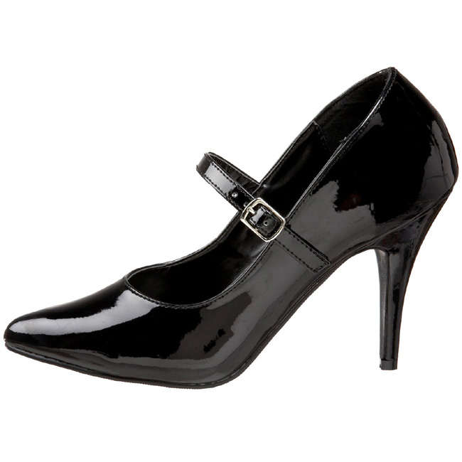 Black Shiny 10,5 cm VANITY-440 High Heel Pumps for Men