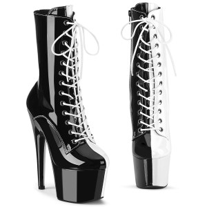 ADORE-1040TT 18 cm pleaser hoge hakken boots plateau zwart witte