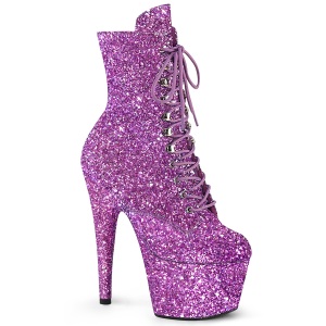 ADORE-GWR 18 cm pleaser high heels ankle boots glitter lavender