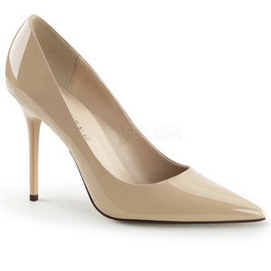 Beige Lak 10 cm CLASSIQUE-20 Hoge Hakken Pumps voor Heren