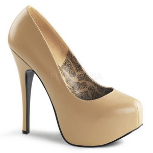 Beige Mat 14,5 cm Burlesque BORDELLO TEEZE-06 Plateau Pumps Hoge Hak