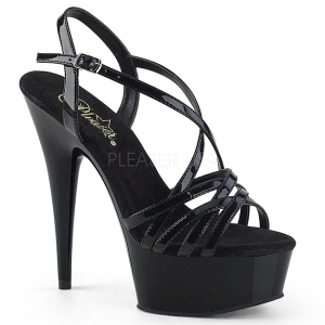 Black 15 cm Pleaser DELIGHT-613 Womens High Heel Sandals