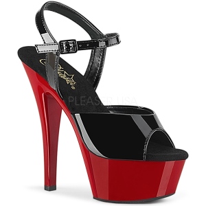 Black 15 cm Pleaser KISS-209 Red Platform High Heels