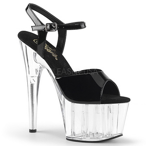 Black 18 cm ADORE-709 High Heels Acrylic Platform