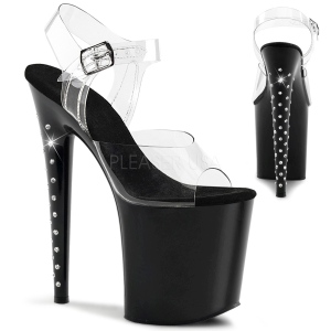 Black 20 cm FLAMINGO-808LS rhinestone platform high heels