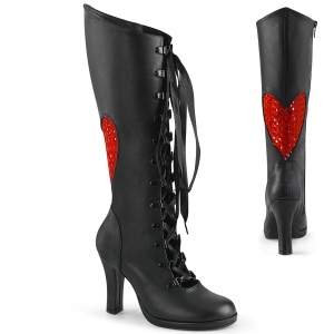 Black 9,5 cm GLAM-243 DemoniaCult high heeled lace up boots