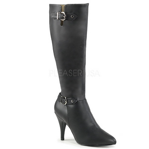 Black Leatherette 10 cm DREAM-2030 big size boots womens