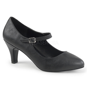 Black Leatherette 8 cm DIVINE-440 Pumps with low heels