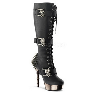 Black Matte 14 cm MUERTO-2028 Platform Knee High Goth Boots