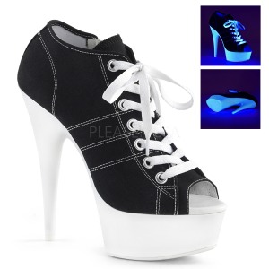 Black Neon 15 cm DELIGHT-600SK-01 Canvas high heels chucks