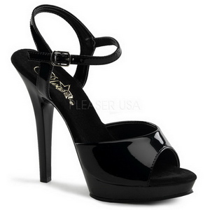 Black Shiny 13 cm Fabulicious LIP-109 High Heels Platform