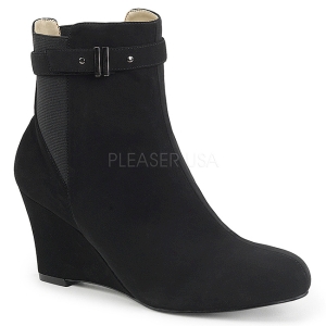 Black Suede 7,5 cm KIMBERLY-102 big size ankle boots womens