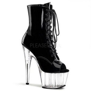 Black Transparent 18 cm ADORE-1021 womens platform soled ankle boots