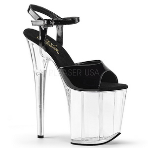 Black Transparent 20 cm Pleaser FLAMINGO-809 High Heels Platform