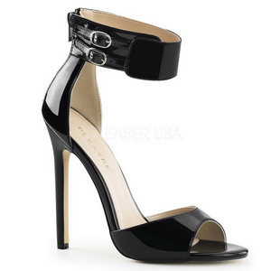 Black Varnish 13 cm SEXY-19 High Heeled Evening Sandals