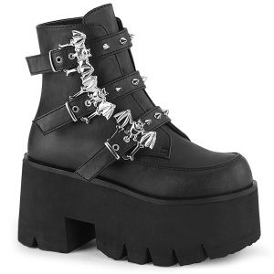 Black Vegan 9 cm ASHES-55 demonia ankle boots platform