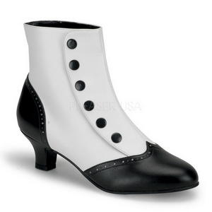 Black White 5 cm FLORA-1023 Ankle Calf Boots Women