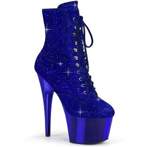 Blauw strass steentjes 18 cm ADORE-1020CHRS plateau boots hoge hakken