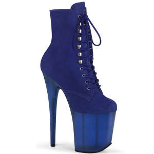 Blue Faux Suede 20 cm FLAMINGO-1020FST Exotic pole dance ankle boots