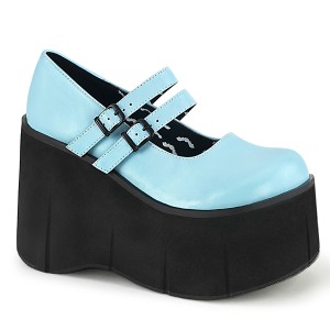 Blue Vegan 11,5 cm DemoniaCult KERA-08 gothic platform mary jane pumps