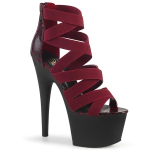 Bordeaux elastische band 18 cm ADORE-748SP pleaser schoenen met hak