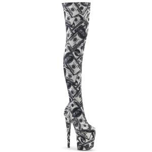 Dollar bills 20 cm FLAMINGO-3000DP Exotic pole dance overknee boots