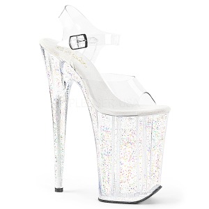 Doorzichtig 23 cm Pleaser INFINITY-908MG glitter schoenen met hakken