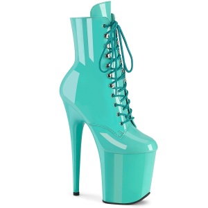 FLAMINGO-1020 20 cm pleaser hoge hakken boots plateau turquoise