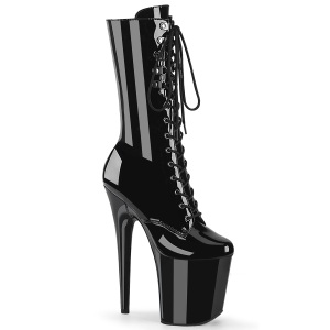 FLAMINGO-1054 - 20 cm platform high heels boots lakleer zwarte