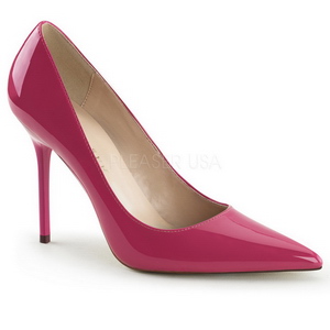 Fuchsia Lak 10 cm CLASSIQUE-20 Hoge Hakken Pumps voor Heren