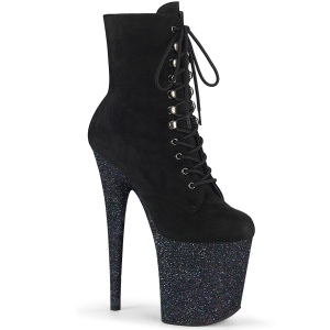 Glitter imitatie sude 20 cm FLAM-1020FSMG pole dance hakken - pole dance enkellaarzen