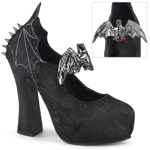 Kant stof 13 cm DEMON-18 gothic pumps schoenen met verborgen plateauzool