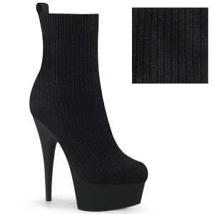 Knit sock booties 15 cm DELIGHT-1002-2 platform stretch ankle booties