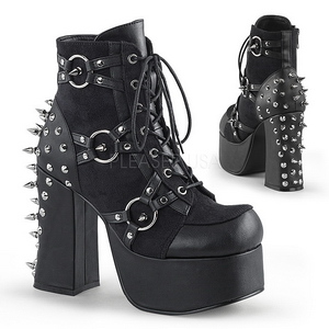 Kunstleer 11,5 cm DemoniaCult CHARADE-100 gothic enkellaarzen met studs