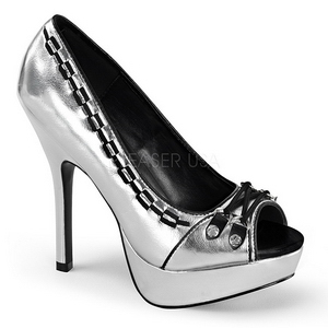 Kunstleer 13,5 cm PIXIE-18 pumps schoenen open teen