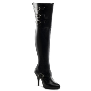 Kunstleer 13 cm DIVA-3006X stretch wijde schacht overknee laarzen brede schacht