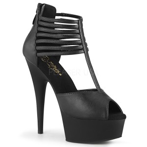 Kunstleer 15 cm DELIGHT-626 pleaser sandalen met plateau