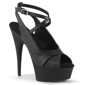 Kunstleer 15 cm DELIGHT-632 pleaser sling back sandalen met plateau