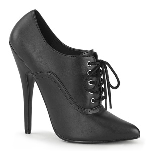 Kunstleer 15 cm DOMINA-460 zwarte oxford pumps - oxford veterpumps