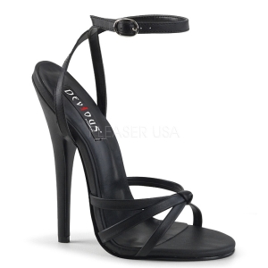 Kunstleer 15 cm Devious DOMINA-108 sandalen met naaldhak