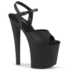 Kunstleer 19 cm ENCHANT-709 zwarte pleaser schoenen met hoge hakken