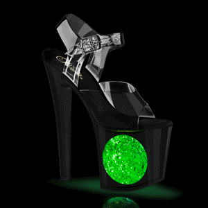 LED gloeilamp plateau 19 cm CIRCLE-708LT transparante hakken - pole dance high heels
