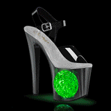 LED gloeilamp plateau 19 cm CIRCLE-708LT2 transparante hakken - pole dance high heels