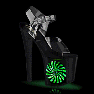 LED gloeilamp plateau 19 cm PINWHEEL transparante hakken - pole dance high heels