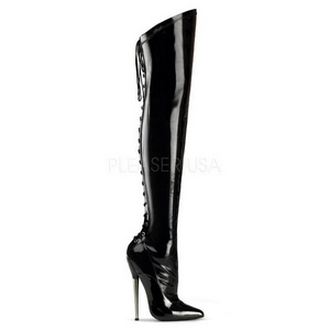 Lak 16 cm DAGGER-3060 overknee laarzen met stiletto hak