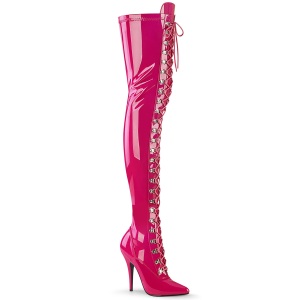 Lakleer 13 cm SEDUCE-3024 Pink overknee laarzen voor mannen