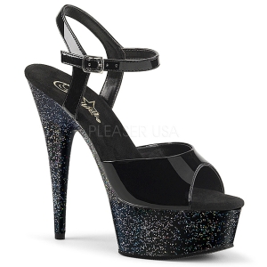 Lakleer 15 cm Pleaser DELIGHT-609MG glitter schoenen met hakken