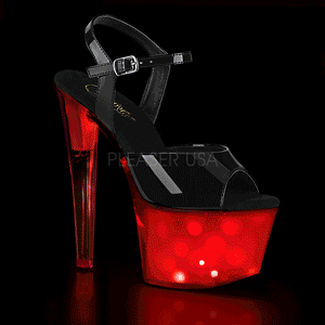Lakleer 18 cm DISCOLITE-709 LED gloeilamp stripper sandalen paaldans schoenen