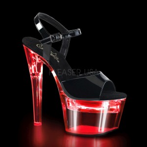 Lakleer 18 cm FLASHDANCE-709 LED gloeilamp stripper sandalen paaldans schoenen